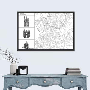 Vilnius City Map Wall Art