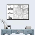 Amsterdam Map Line Wall Art