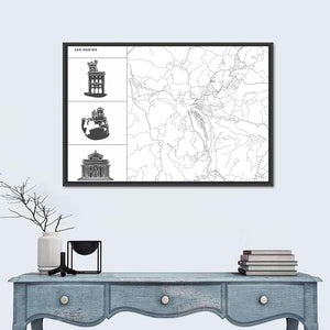 San Marino City Map Wall Art