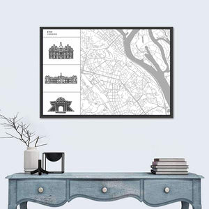 Kyiv City Map Wall Art