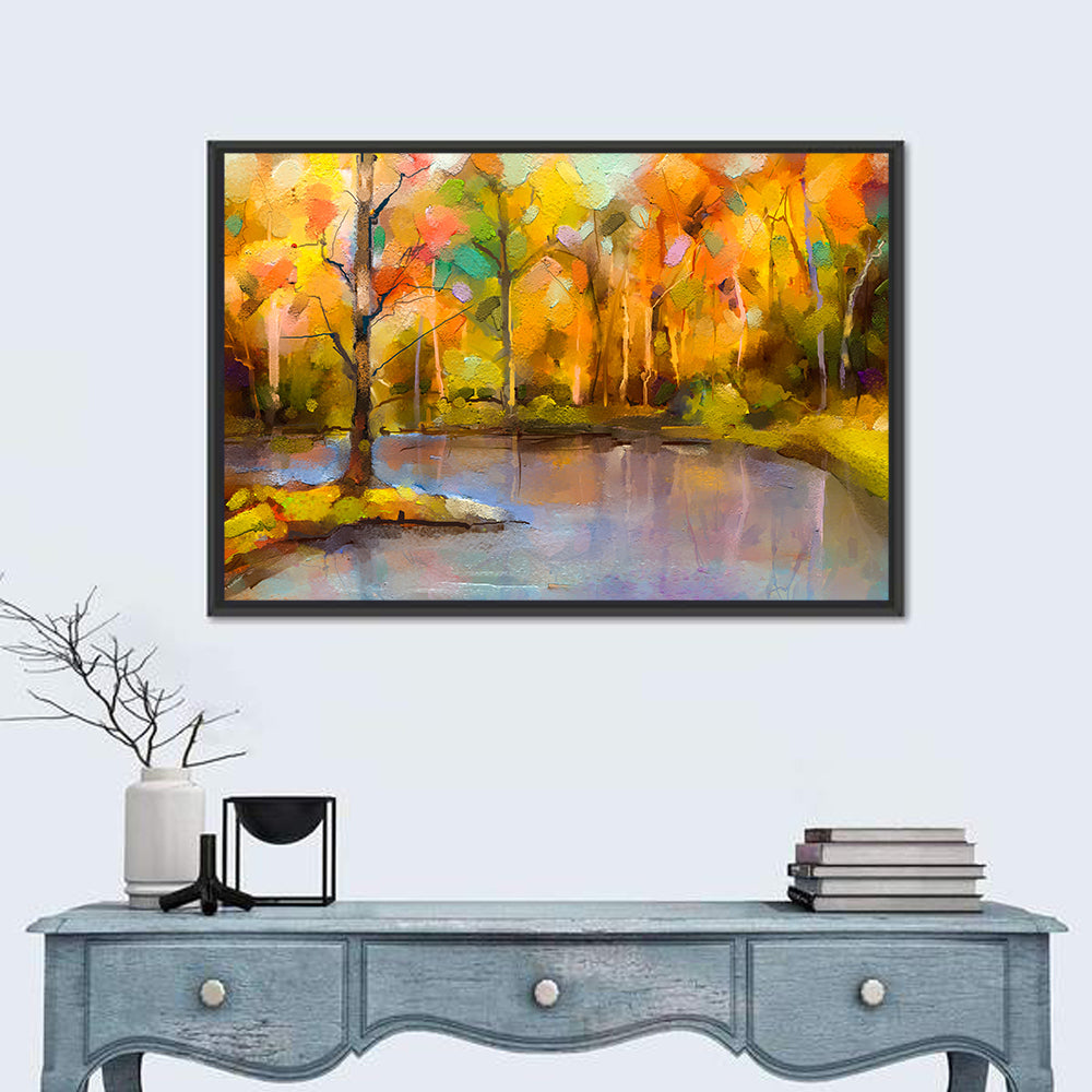 Golden Lake Island Tree Wall Art