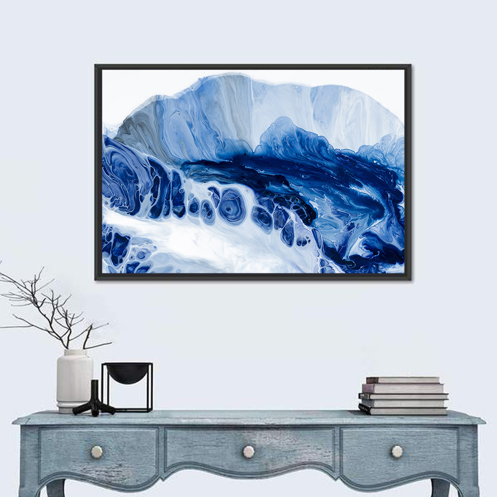 Blue Oil Marbled Swirl Wall Art