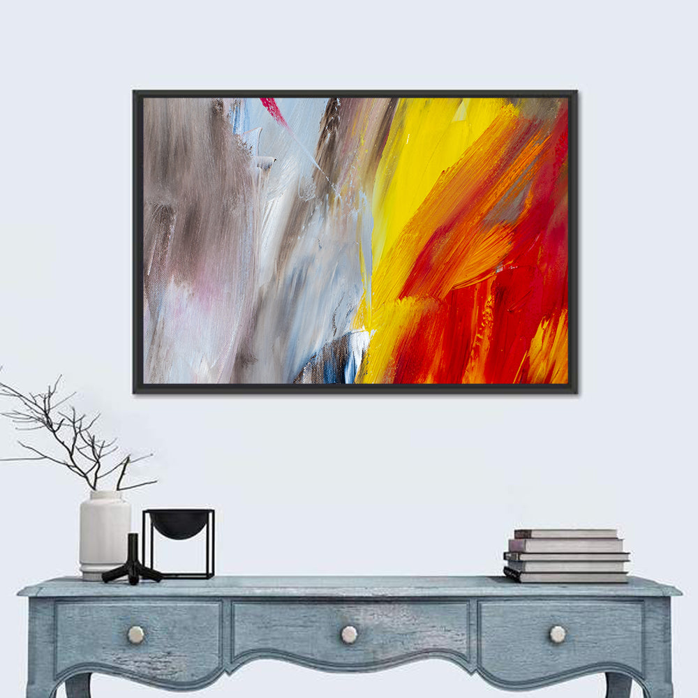 Warm Gray Diptych Texture Wall Art in a room, landscape
