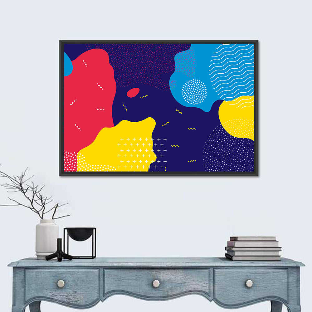Memphis Dots and Color Blocks Wall Art