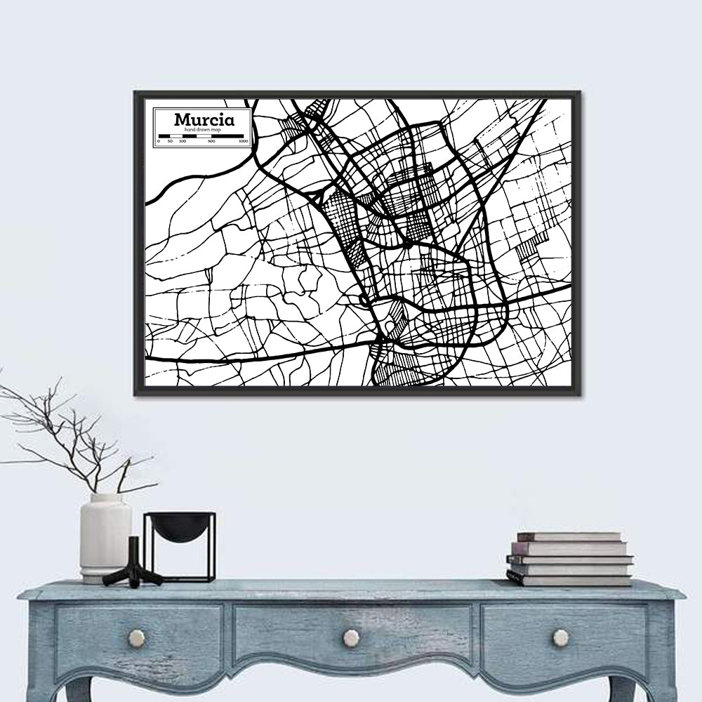 Murcia Schematic Map Wall Art