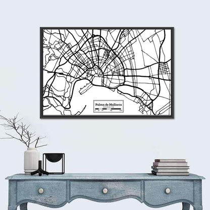 Minimalist Palma De Mallorca Map Wall Art