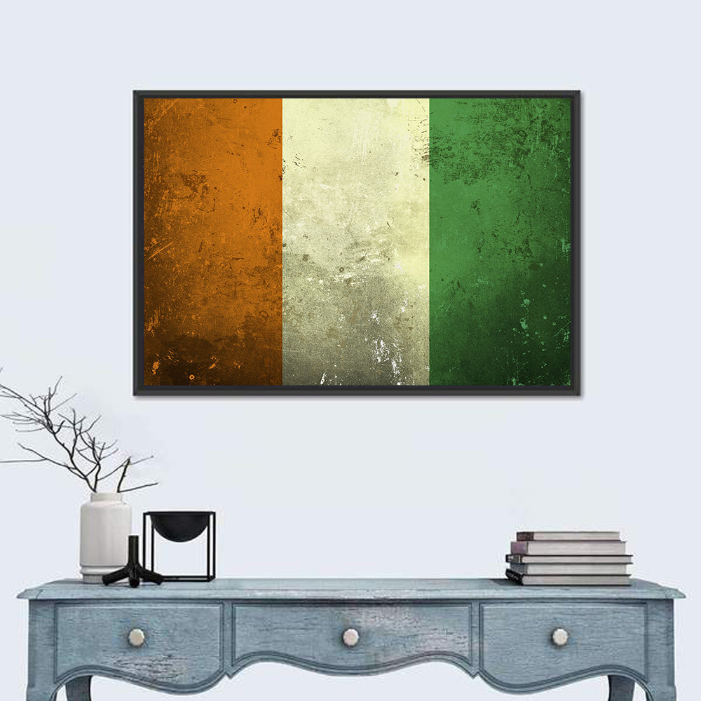 Ivory Coast Vintage Flag Wall Art