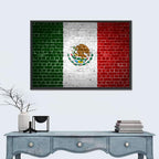 Weathered Mexico Flag with Coat of Arms Wall Art