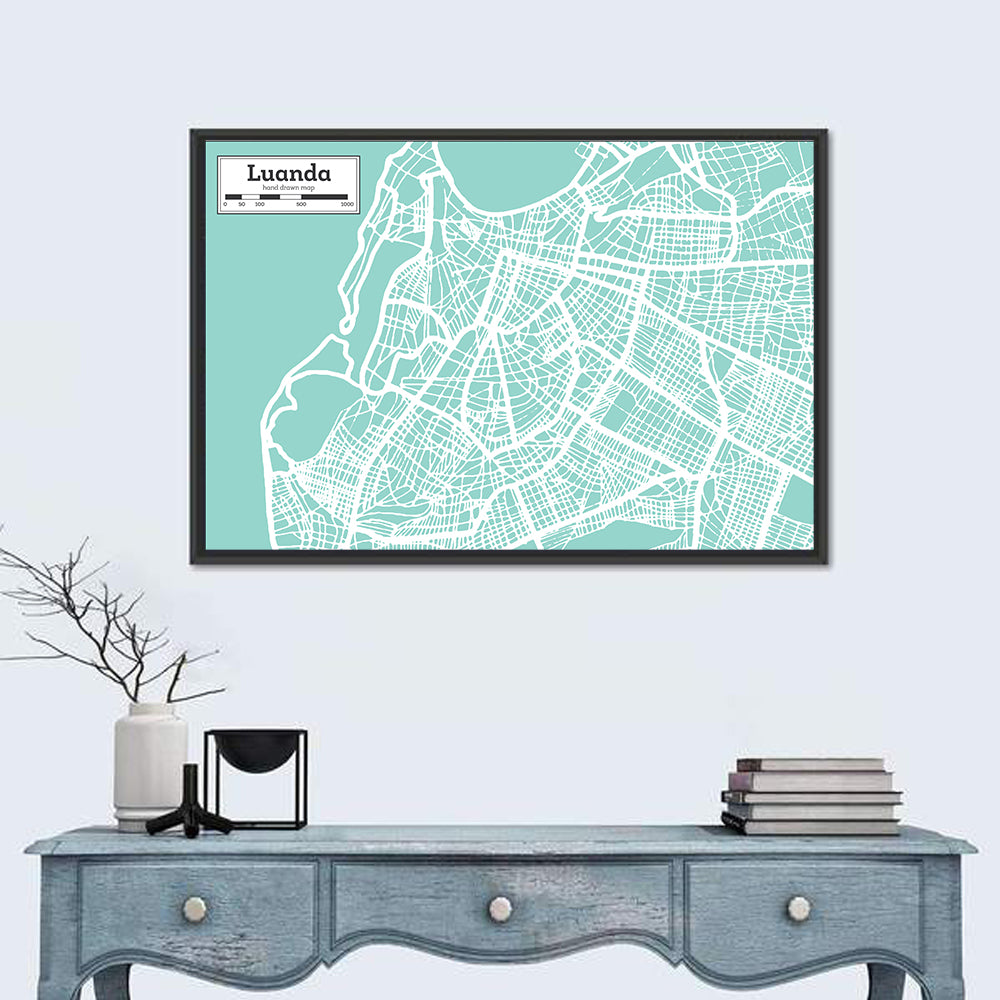 Luanda Hand-drawn City Map Wall Art