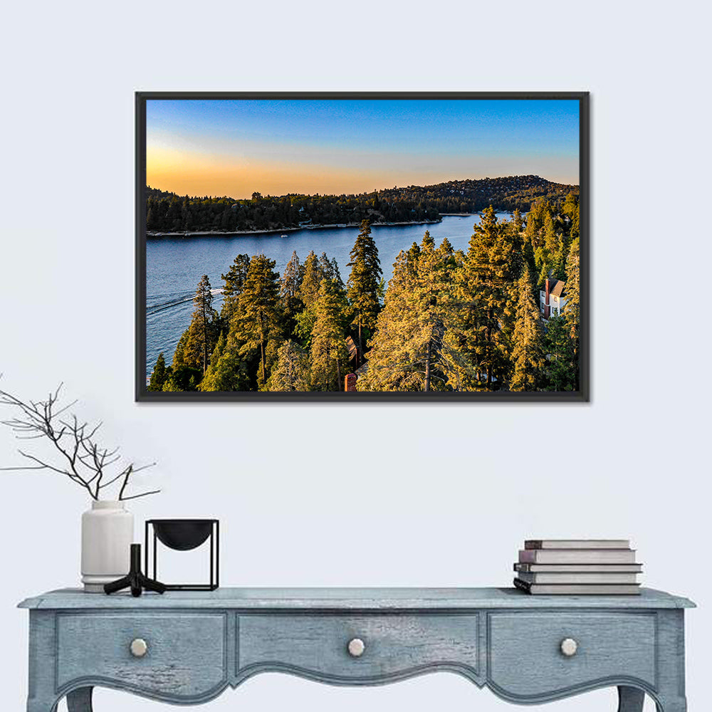 Lake Arrowhead Sunset Over Pines Wall Art