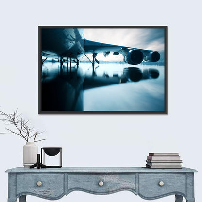 Aircraft Over Reflective Water Wall Art