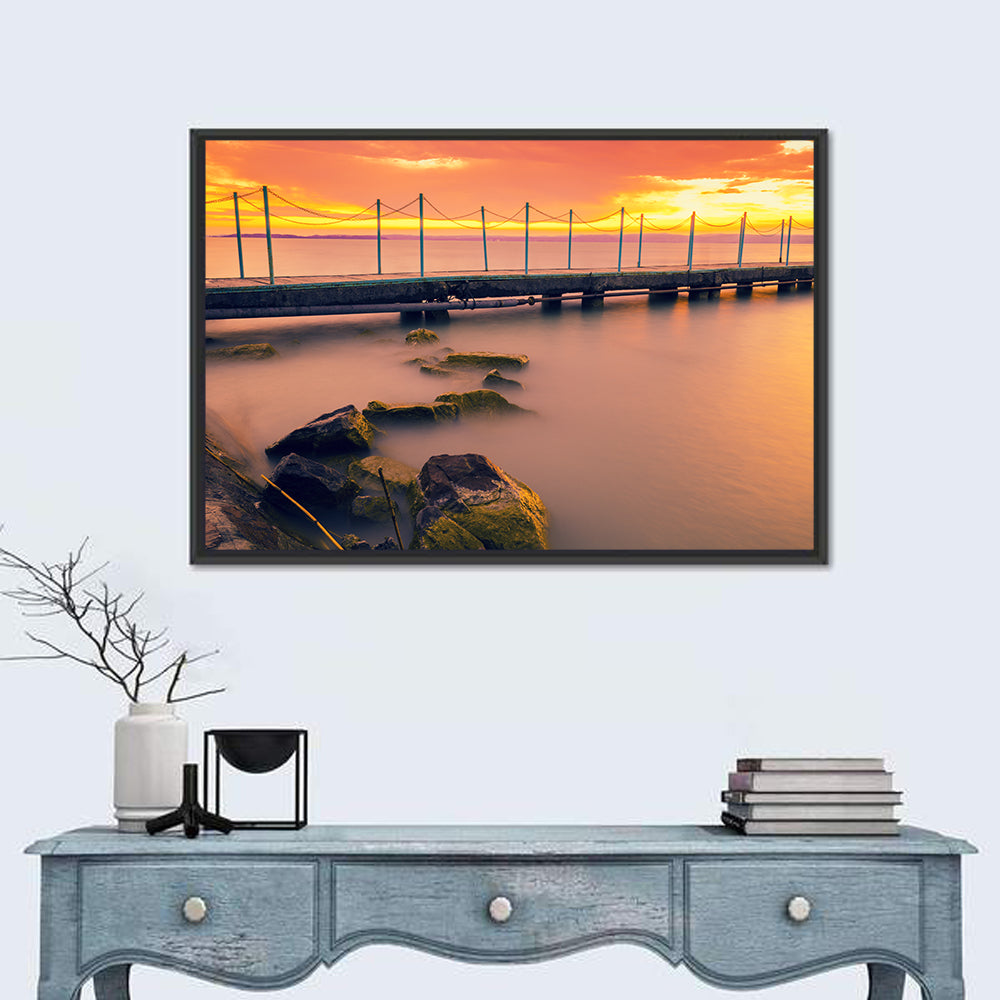 Lake Balaton Sunset Pier Wall Art