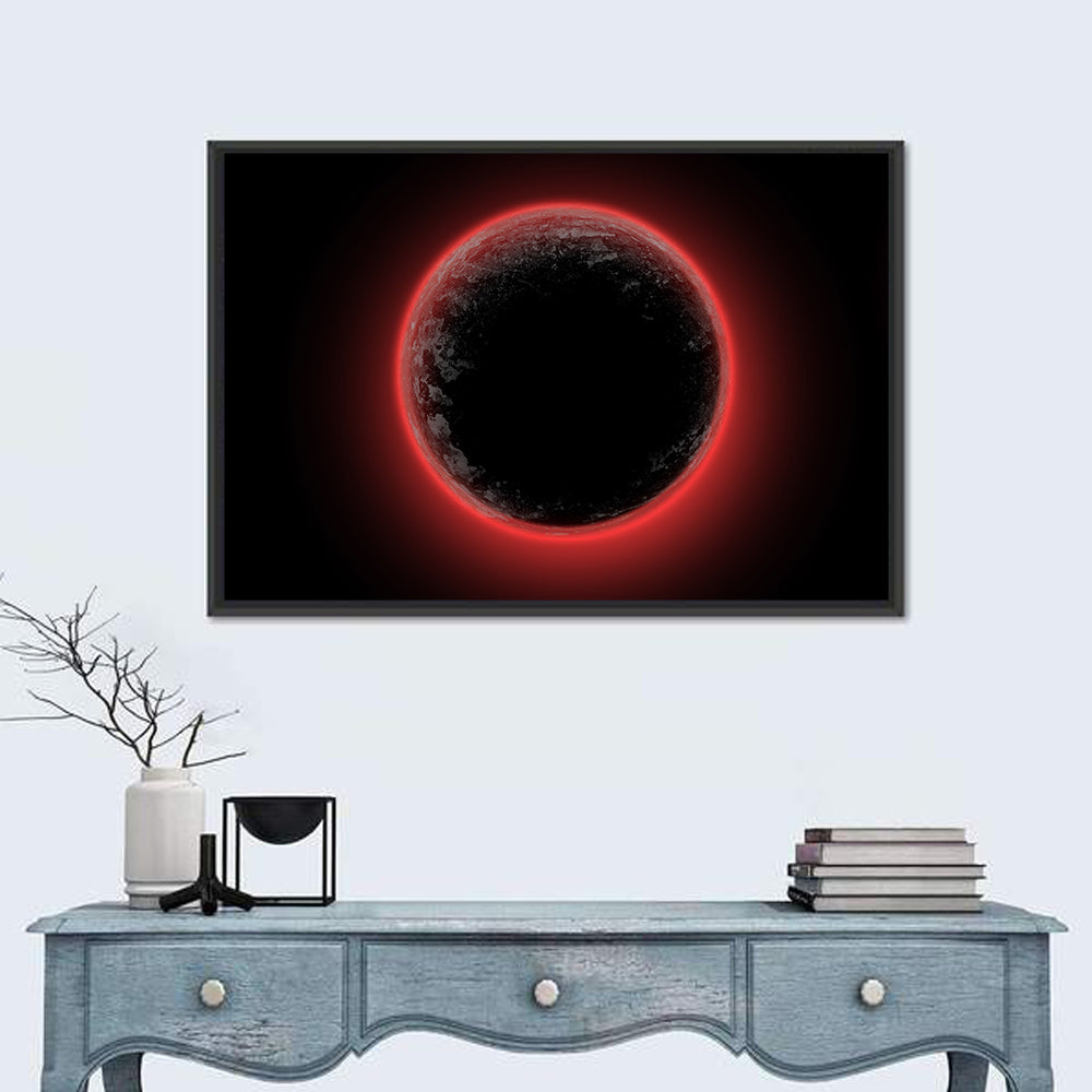 Red Planet Eclipse Wall Art in a room, landscape