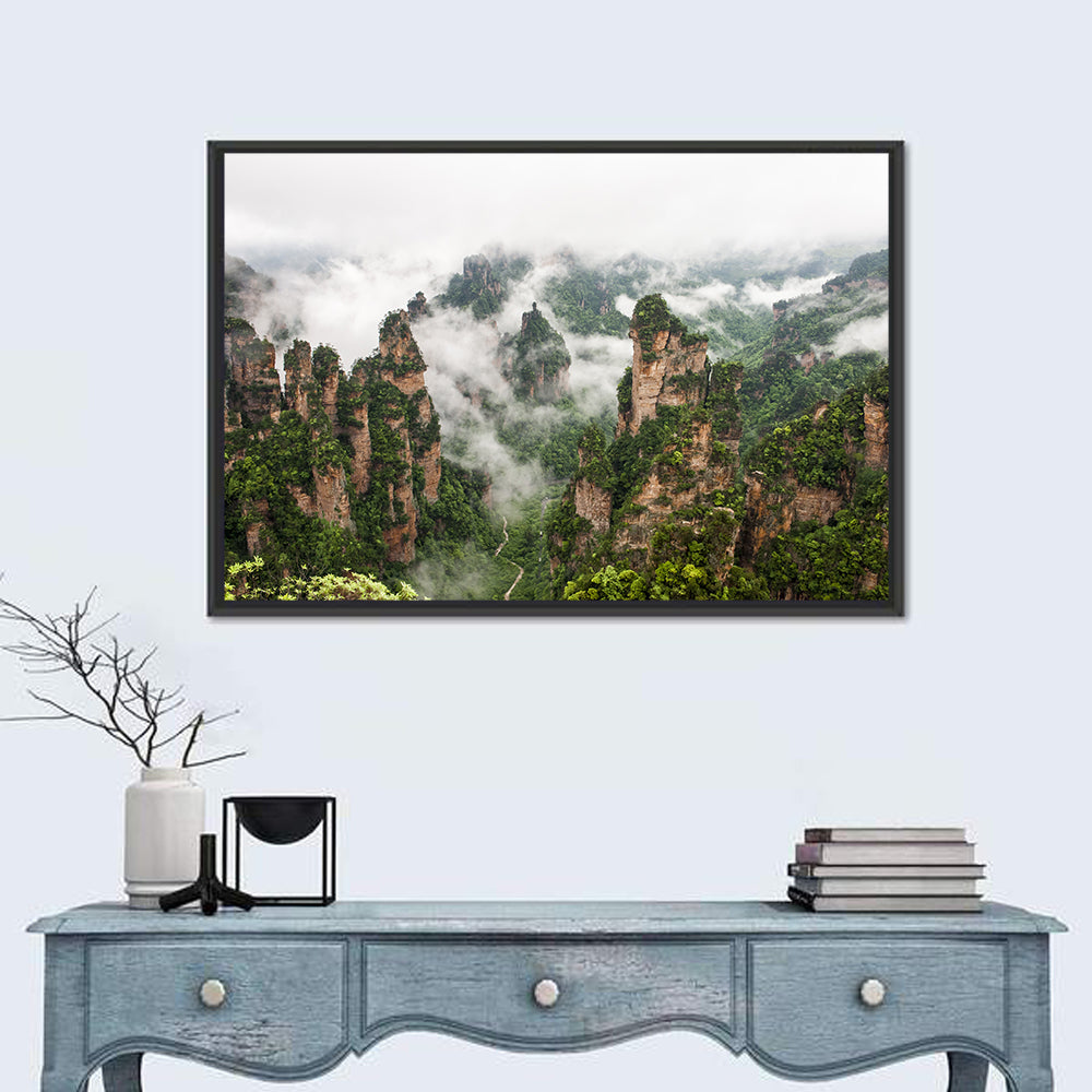 Foggy Zhangjiajie Peaks Wall Art
