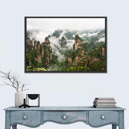 Foggy Zhangjiajie Peaks Wall Art