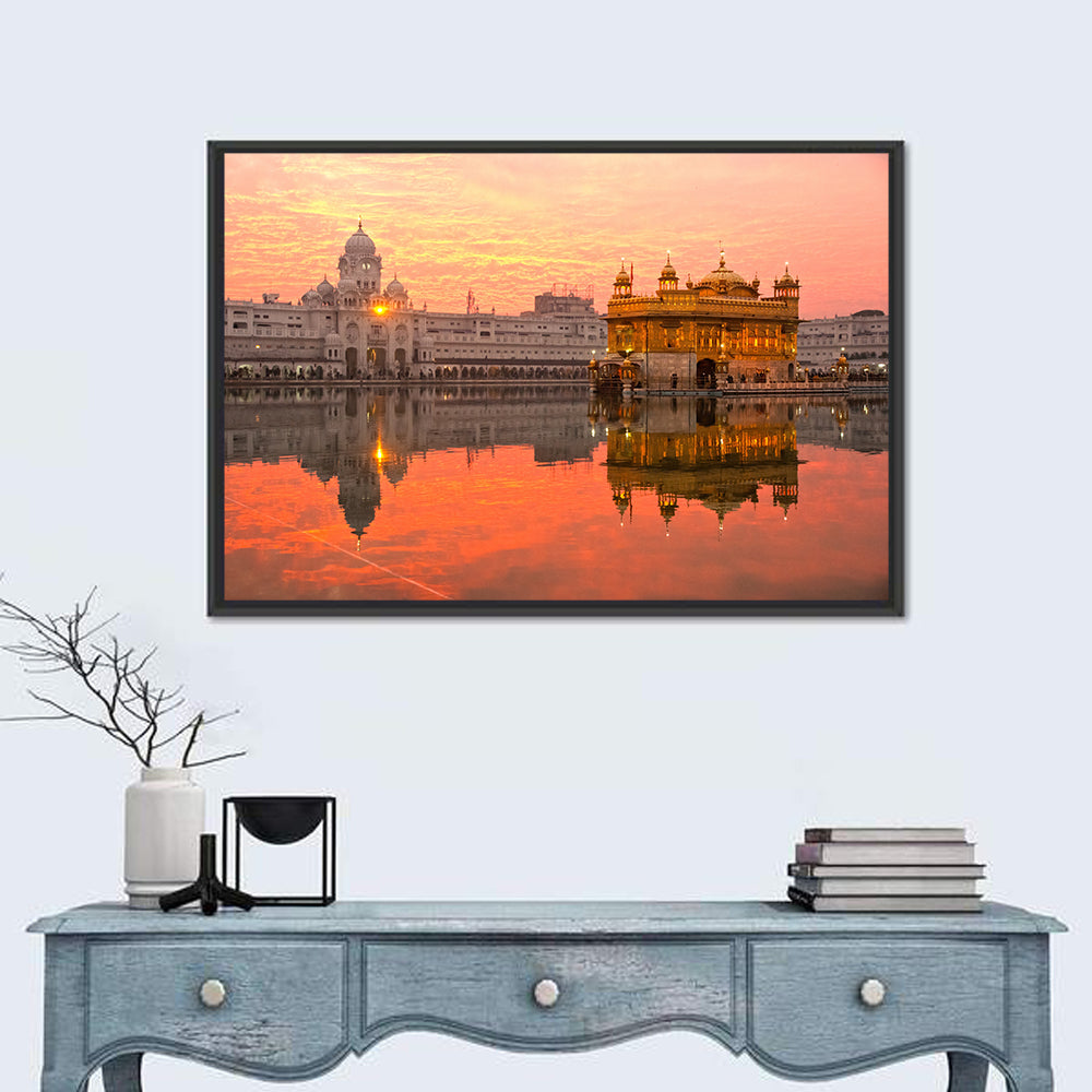 Golden Temple at Sunset Wall Art