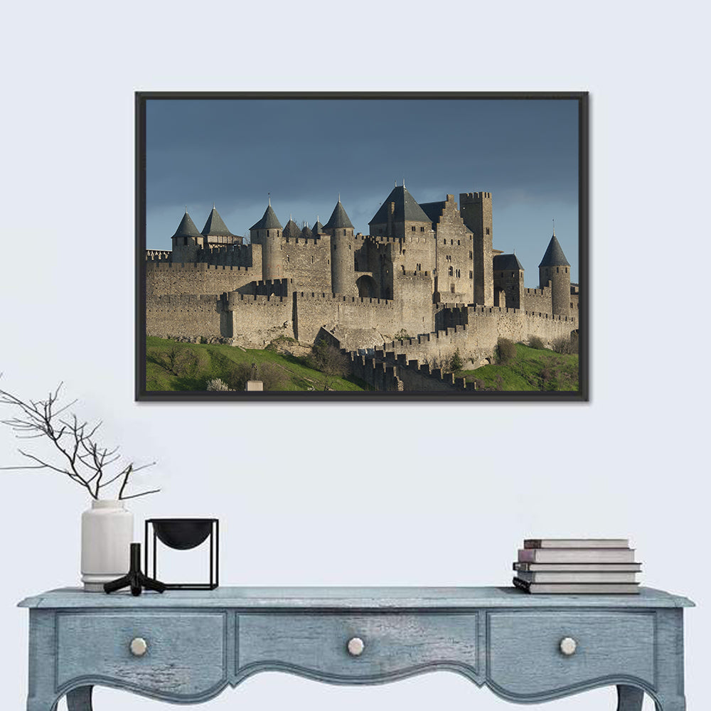 Cité De Carcassonne at Dusk Wall Art in a room, landscape