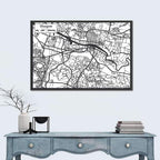 Glasgow City Map Wall Art