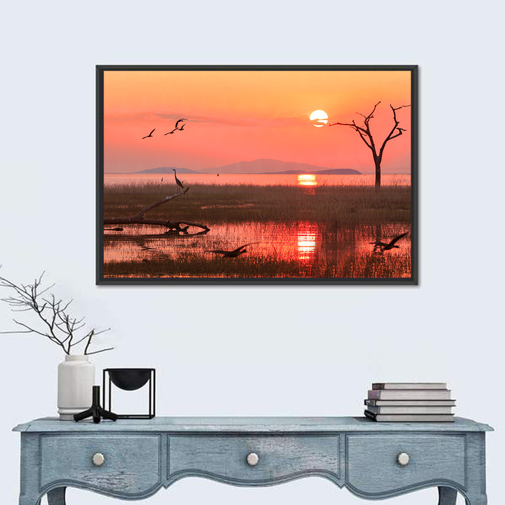Lake Kariba Sunset Silhouette Wall Art
