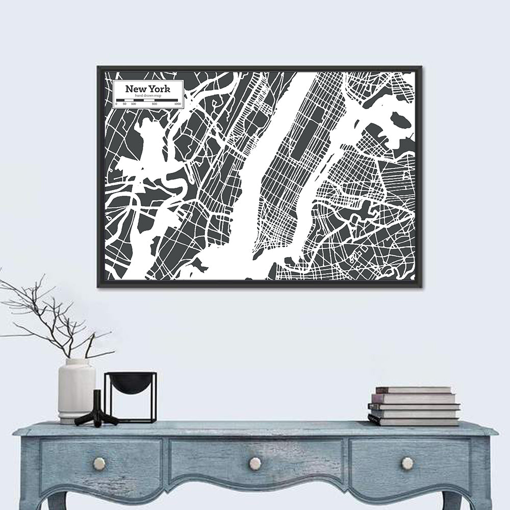 Manhattan Map, New York Wall Art