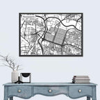 Sacramento Street Grid Map Wall Art