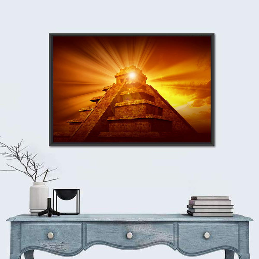 El Castillo Pyramid Chichen Itza Wall Art in a room, landscape