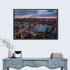 Twilight Over Brooklyn and Manhattan Bridges Wall Art