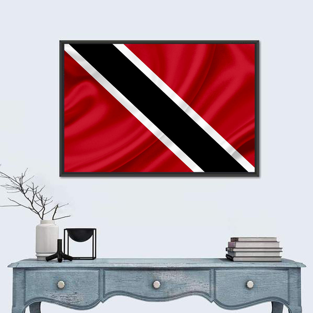 Trinidad and Tobago Flag, Diagonal Stripe Wall Art in a room, landscape