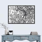 Toulouse City Map Wall Art