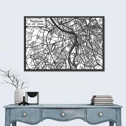 Toulouse City Map Wall Art