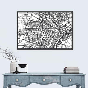 Turin City Map Wall Art