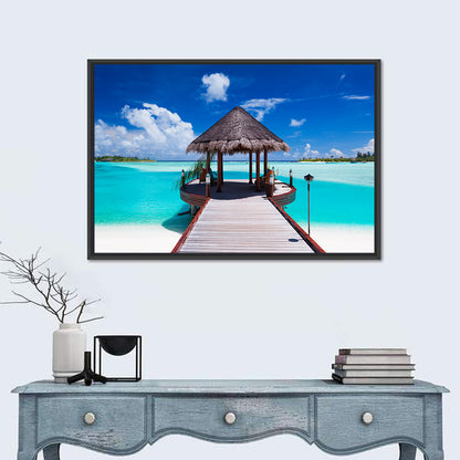 Tropical Jetty with Thatched Gazebo Wall Art
