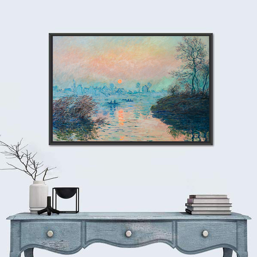 Monet River at Sunset Wall Art in a room, landscape