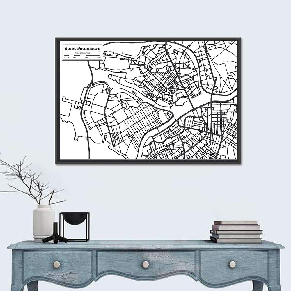 Saint Petersburg Street Plan Wall Art
