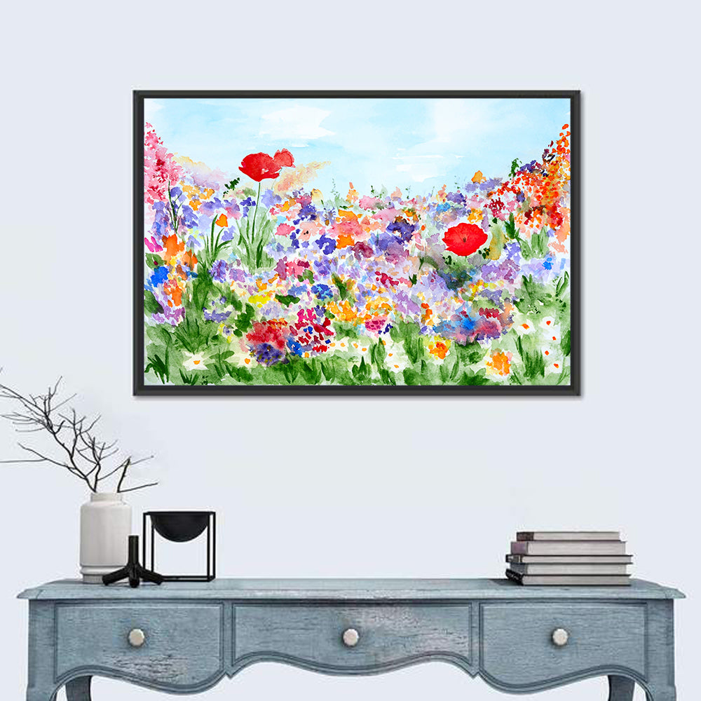 Wildflower Meadow Watercolor Wall Art