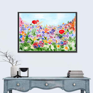 Watercolor Summer Flowers Wall Art