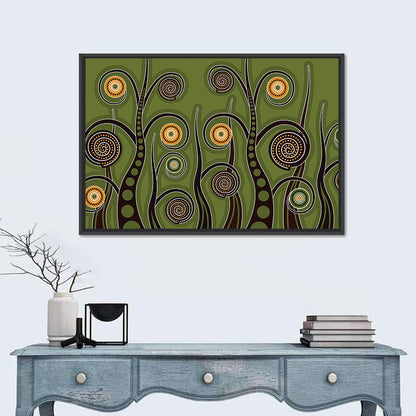 Botanical Spiral Roots Illustration Wall Art