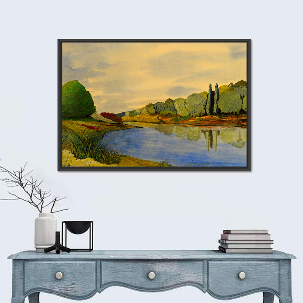 Autumn Lake Reflection Wall Art