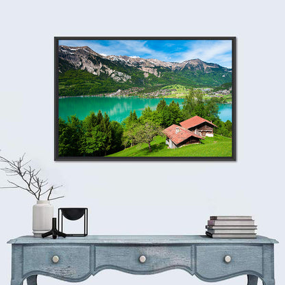 Lake Brienz with Alpine Cabins Wall Art