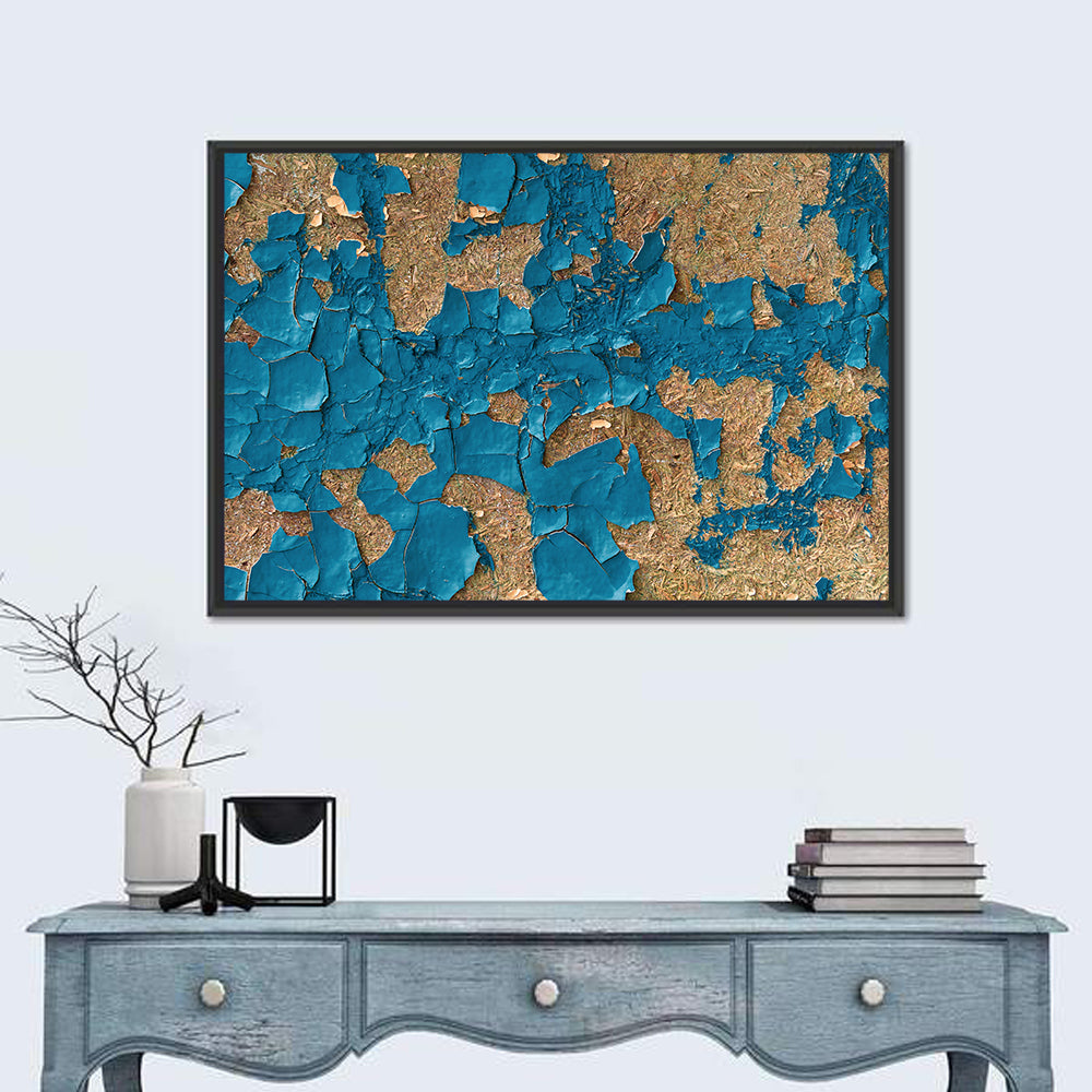 Cracked Blue Enamel Surface Wall Art