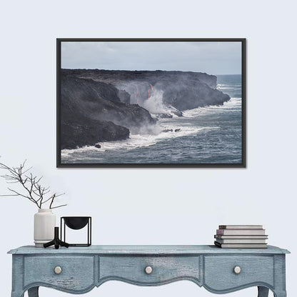 Glowing Lava on Big Island Coast Wall Art