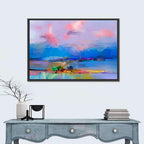Semi Abstract Meadow at Dusk Wall Art