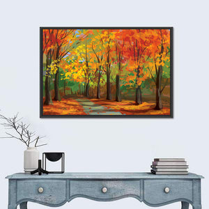 Autumn Pathway In Park Wall Art