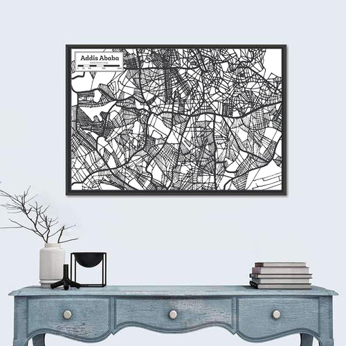 Addis Ababa Hand-drawn Map Wall Art
