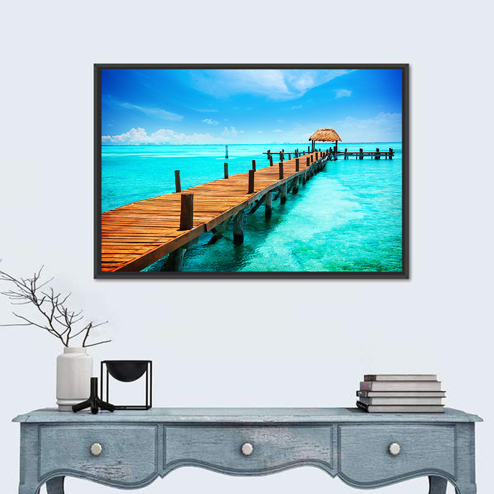 Isla Mujeres Jetty Wall Art in a room, landscape