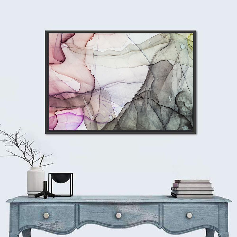 Textured Ink Wash Abstract Wall Art