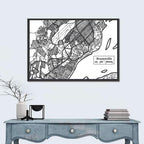 Brazzaville Hand-drawn Map Wall Art