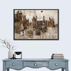 Brushstroke City Skyline Wall Art