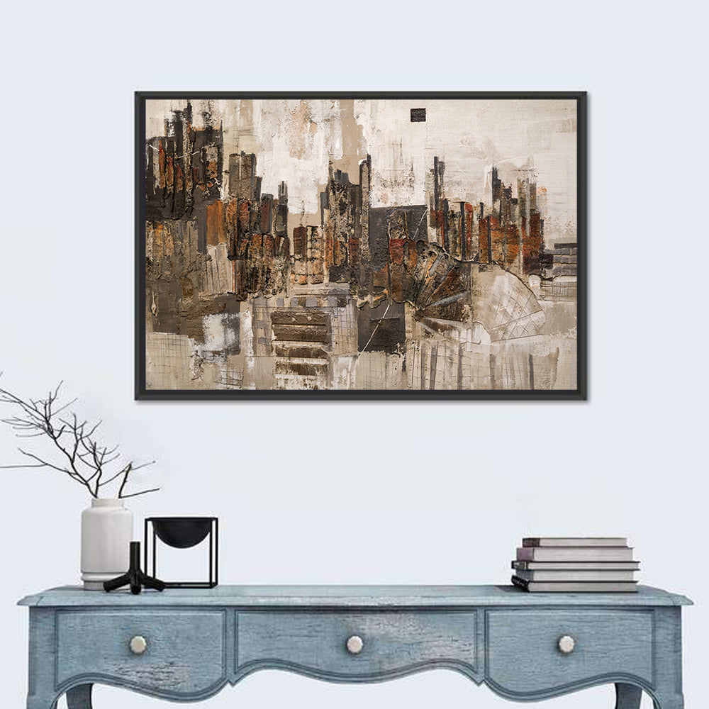 Brushstroke City Skyline Wall Art