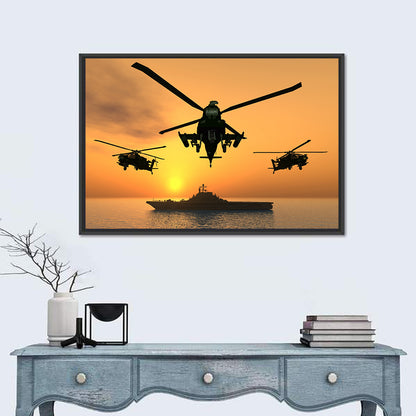 Apache Helicopters at Sunset Wall Art